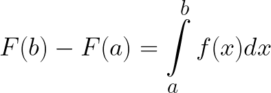 \large F(b)-F(a)=\int\limits_a^bf(x)dx